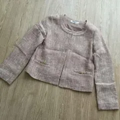 NATURAL BEAUTY BASIC ノーカラージャケット M ベージュ