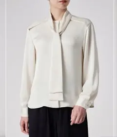 ポールスミス　ウィメンズ　サテン　ボウタイブラウス