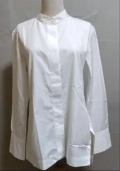 ユニクロ +J ホワイト スタンドカラー 長袖シャツ