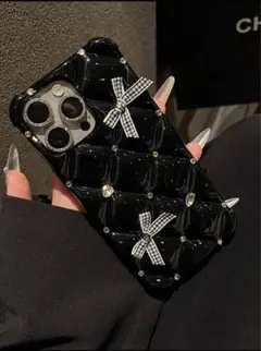 韓国キラキラ　リボン　フレンチガーリー　スマホケース　iPhone16