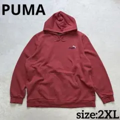 PUMA 薄紅色 2XL フード付きパーカー プーマ スウェット レッドブラウン