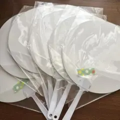 無地 うちわ 5本セット 手作り用