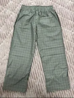 OY チェック柄　ワイドパンツ　グレー