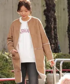 another edition ノーカラームートンコート