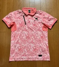 オークリースカル 半袖ポロシャツ レッド 総柄 Lサイズ - メルカリ