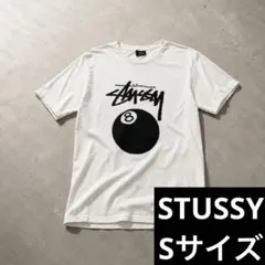 STUSSY 8ボール ロゴプリント 半袖Tシャツ Sサイズ 白黒 メキシコ製のサムネイル
