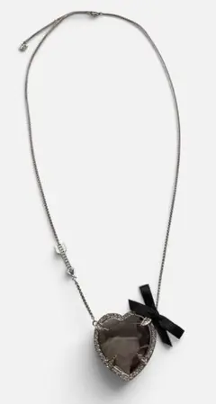 Swarovski スワロフスキー ロング ネックレス ハート 矢 リボン