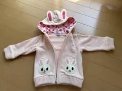 ミキハウス うさぎ耳付きパーカー サイズ80㎝