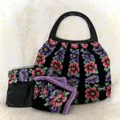 FEILER フェイラー アネモネ柄 バッグ・ポーチ・ハンカチ 3点セット