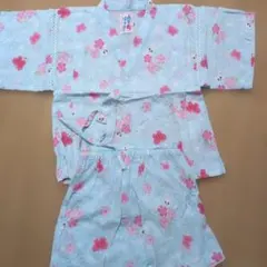 ミキハウス うさこ　甚平 水色