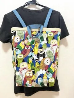 トートリュック　2way 鳥　ハシビロコウ　シマエナガ　個性的　リュック