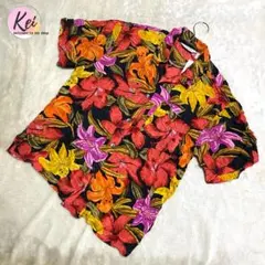 ✳️ パートナーズ シルク100% タグ付き シャツ 花柄 大柄 L XL アロハ