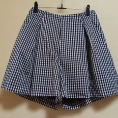 チェック 　フレアショートパンツ　WHO'S WHO gallery