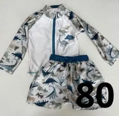 【美品】恐竜柄 ベビー水着セット 80cm