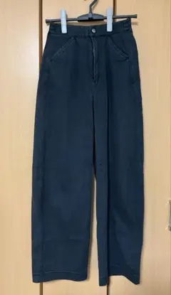 ブラック ワイドパンツ ゴムウエスト