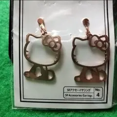 ハローキティ　イヤリング　シルエット　ピンクゴールド　キティ　サンリオ