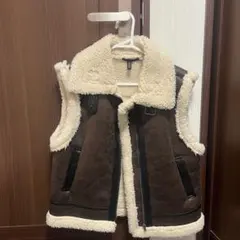 H&M ボアジャケット XS ブラウン・クリーム