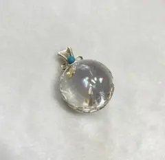 天然石パワーストーン　虹入り透明水晶ペンダントトップ①