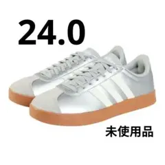 【未使用品・24.0】アディダスadidas◎VLコート・ベース◎シルバー