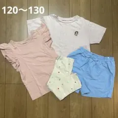 女の子　夏服　120〜130 まとめ売り　半袖Tシャツ ピンク　シンプル　保育園