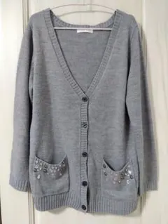 LOWRYS FARM グレー ニットカーディガン M