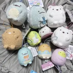 すみっコぐらし ばんざいゴムひも付きマスコット 10点セット