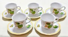 ドイツ製 Villeroy&Boch パークランドカップ＆ソーサ－5客セット