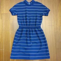 ラコステ　ポロシャツワンピース　テニスウェア　ボーダー　ネイビー　34