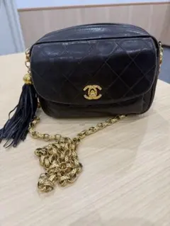 CHANEL 黒 レザー ショルダーヴィンテージバッグ