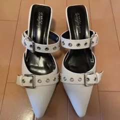 SHEIN 靴 パンプス ミュール シューズ ホワイト24.5センチ