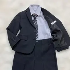 極美品　ELLE エル フォーマルスーツ 4点セット 110cm ストライプ 黒