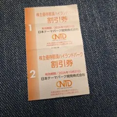 那須ハイランドパーク 株主優待割引券 2枚セットのサムネイル