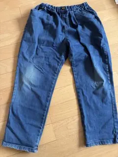 140 キッズ デニムパンツ ジーンズ ウエストゴム ブルー　長ズボン