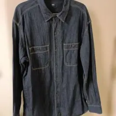 UNIQLO デニム 長袖シャツ XL　濃紺