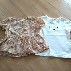 テータテート　花柄ブラウス　ミッフィーＴシャツ　2点セット