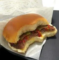 食品サンプル☆リアルな食べかけハンバーガー＆エビフライセット新品