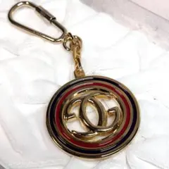 【美品】GUCCI グッチ キーリング シェリーライン GGロゴ バッグチャーム