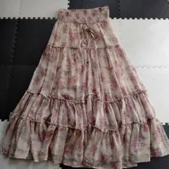 レディース フレアロングスカート 花柄