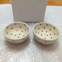 ポーランド食器　ボウル 2個セット　赤ドット
