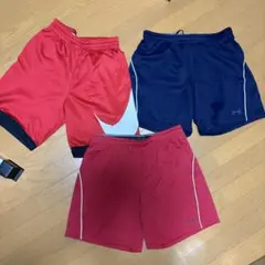 スポーツ用ショートパンツ 赤 青 3点セット　NIKE、アンダーアーマー