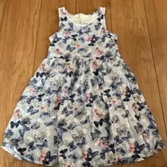 H&M 蝶柄ノースリーブワンピース 122/128