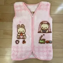 スリーパー　かいまき毛布　ベビー　ピンク　ウサギとクマ