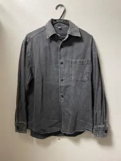 GU ジーユー メンズ デニムシャツ ブラック 黒