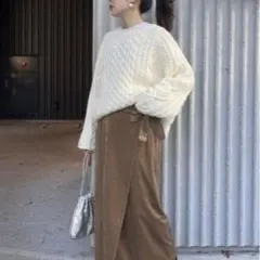 CIAOPANIC TYPY きれいめ細コーデュロイラップスカート