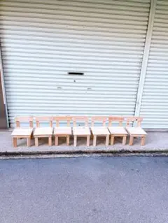 天然木使用　子供用椅子　7脚セット　台　花台