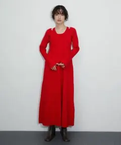 雑誌掲載ADAM ET ROPÉ FEMMEレイヤードライクニットワンピース