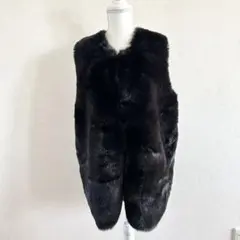 【新品】【SALE】リバーシブルフェイクファーベスト　ブラック　在庫限り