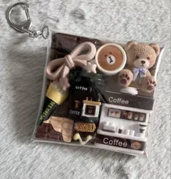 ❤️ガチャ詰めポーチ【水色リボンくまさん　コーヒーショップ】