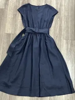 麻 ネイビー ワンピース【ROPE 36号】