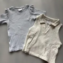 ZARA 120cmリブシャツ　タンクトップ　ノースリーブのサムネイル